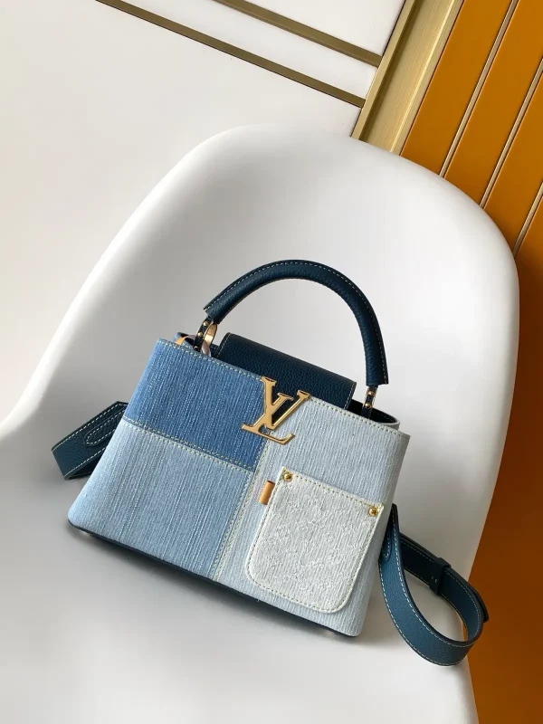 Louis Vuitton Denim Patchwork Capucines BB Top Handle Bag image 1