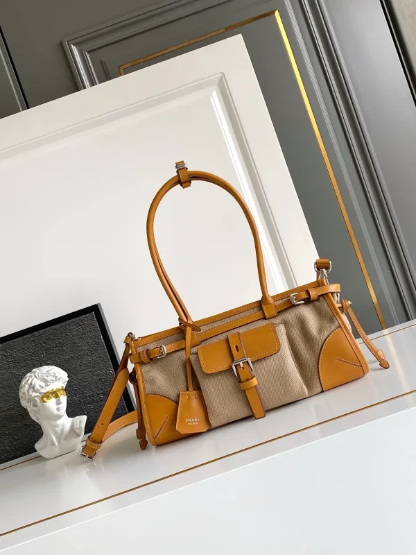 Prada Canvas and Leather Shoulder Bag image 1