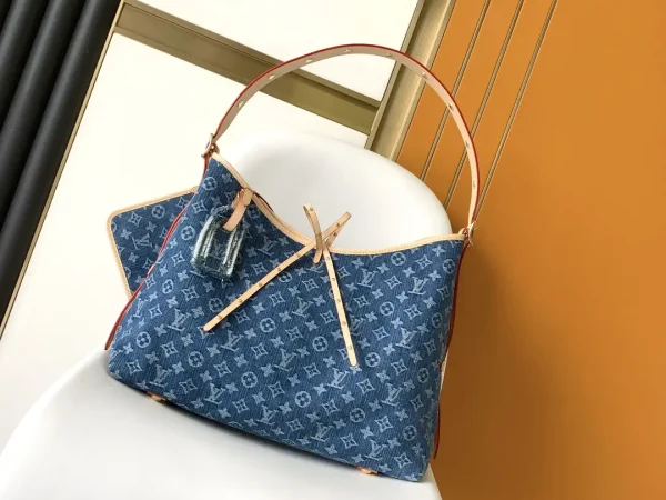 Louis Vuitton Blue Denim Monogram CarryAll Shoulder Bag image 1