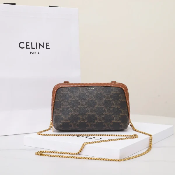 CELINE Monogram Mini Crossbody Bag with Leather Trim image 1