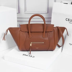 CELINE Brown Leather Top Handle Bag image 1