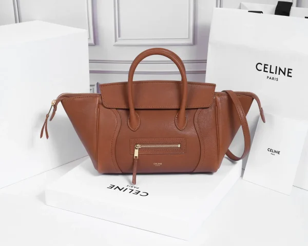 CELINE Brown Leather Top Handle Bag image 1