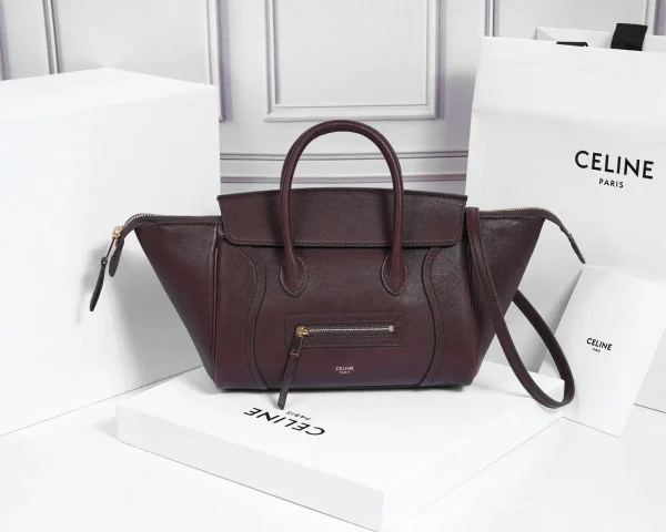 CELINE Burgundy Leather Top Handle Bag image 1