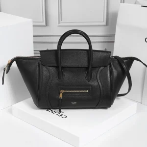 CELINE Black Leather Top Handle Bag image 1