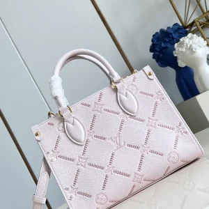 Louis Vuitton Pink Embroidered Monogram OnTheGo Small Tote Bag image 1