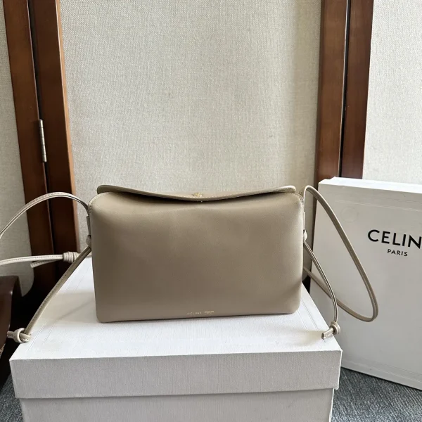 CELINE Taupe Mini Trio Flap Crossbody Bag image 1
