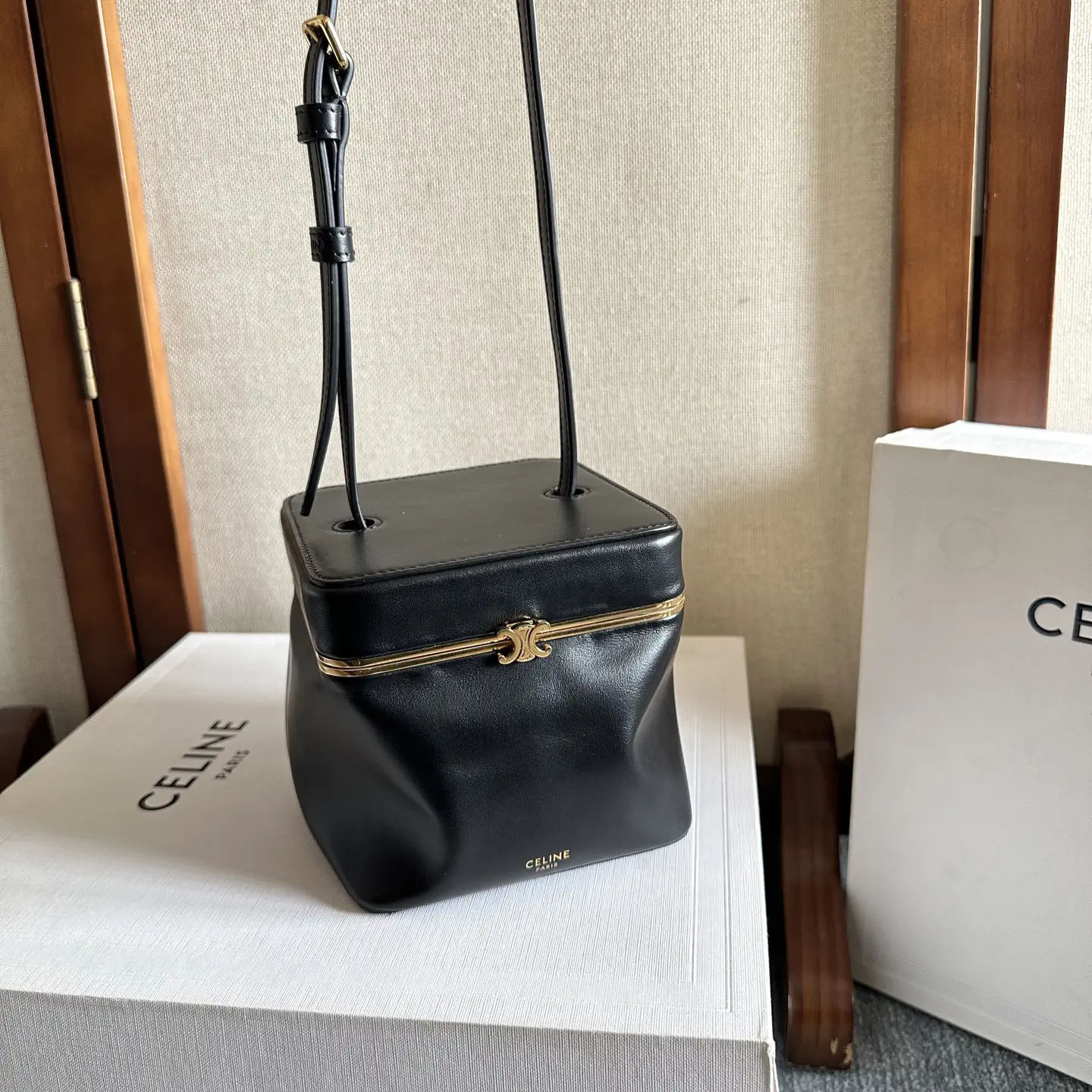 CELINE TRIOMPHE FRAME Small Logo Print Box Bag image 1