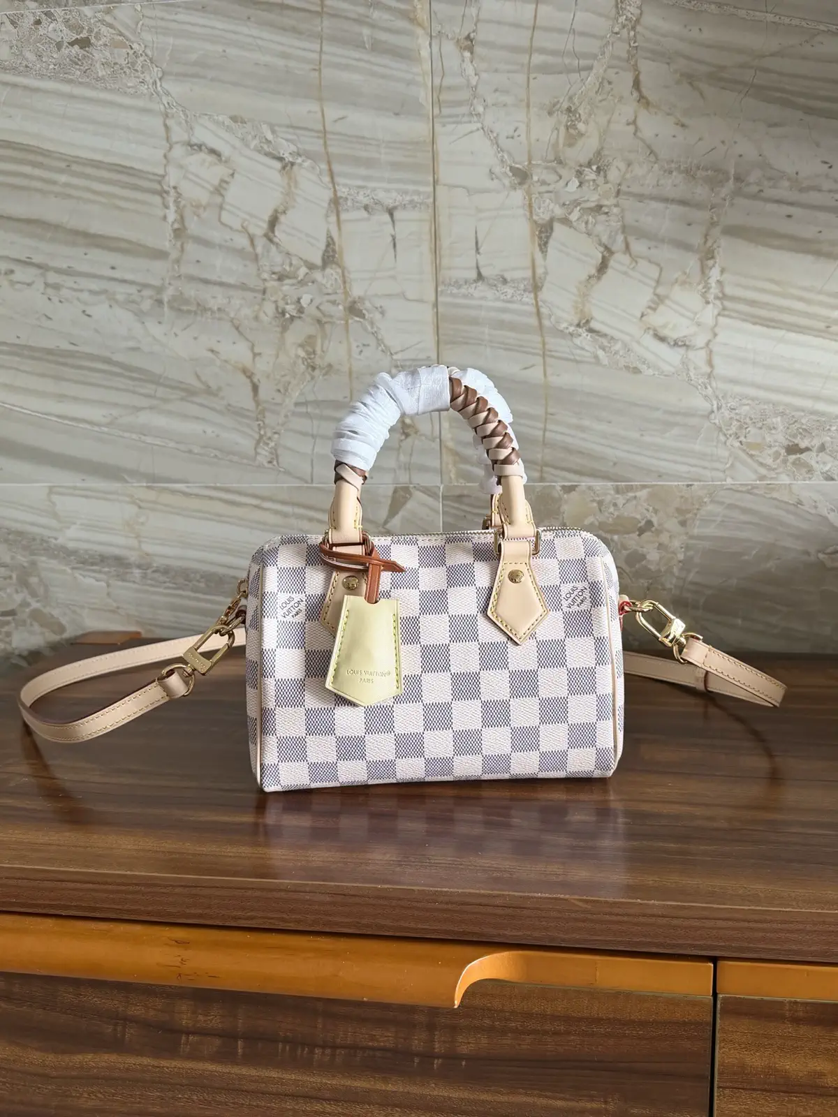 Louis Vuitton Damier Azur Speedy Bandoulière 20 Top Handle Bag image 1