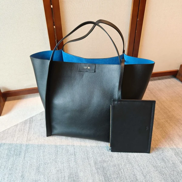 CELINE Black Leather Medium CUBE Tote Bag image 1