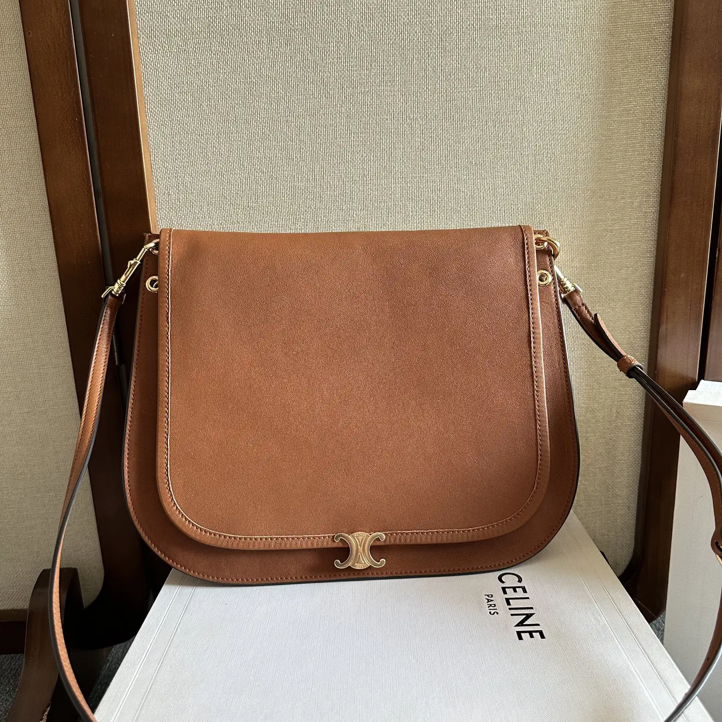 CELINE Soft Triome Besace Saddle Bag image 1