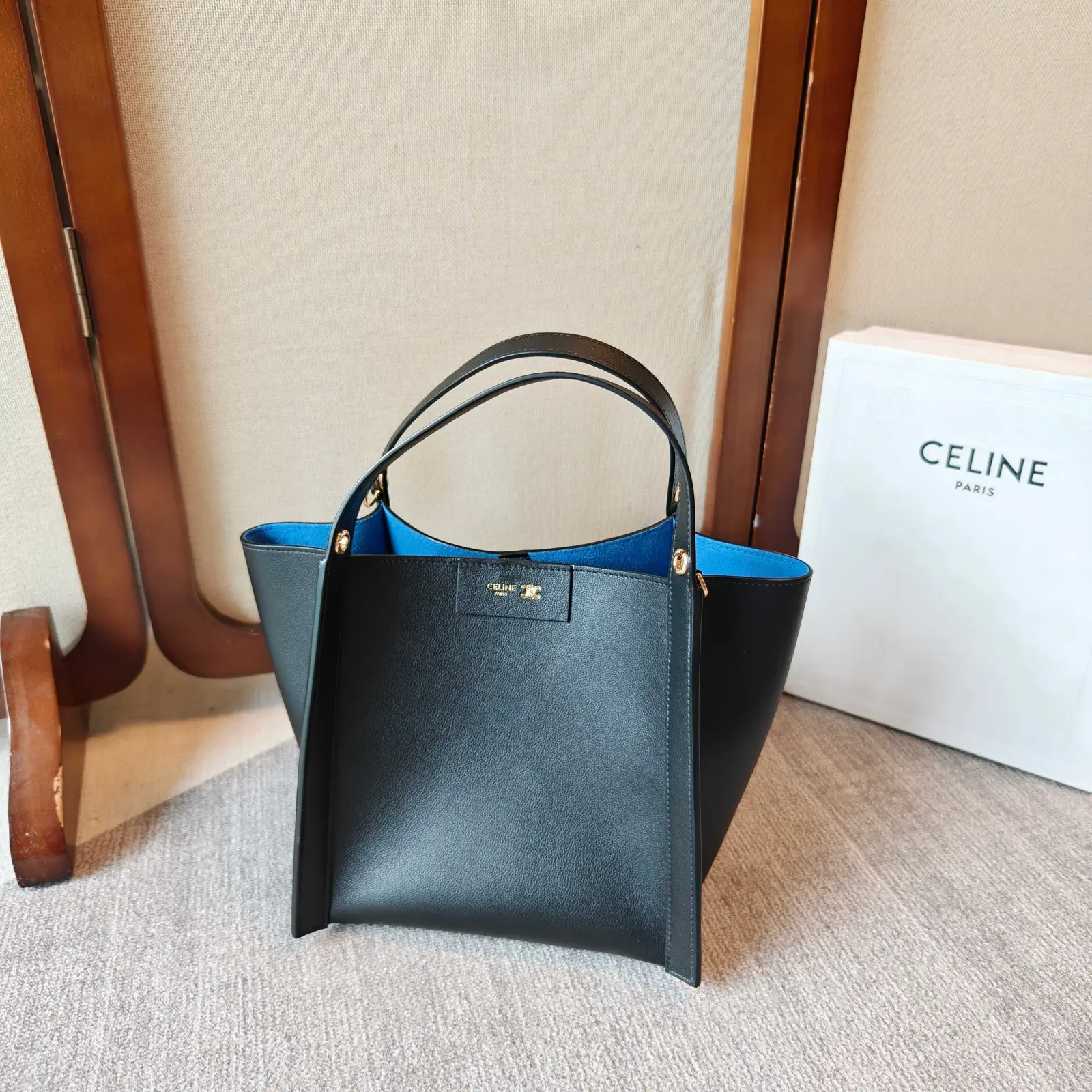 CELINE Black Leather Bucket Bag image 1