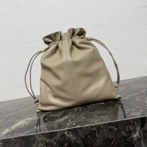 CELINE Taupe Drawstring Pouch Bag image 1