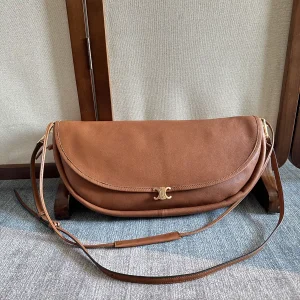 CELINE Brown Halfmoon Crossbody Bag image 1