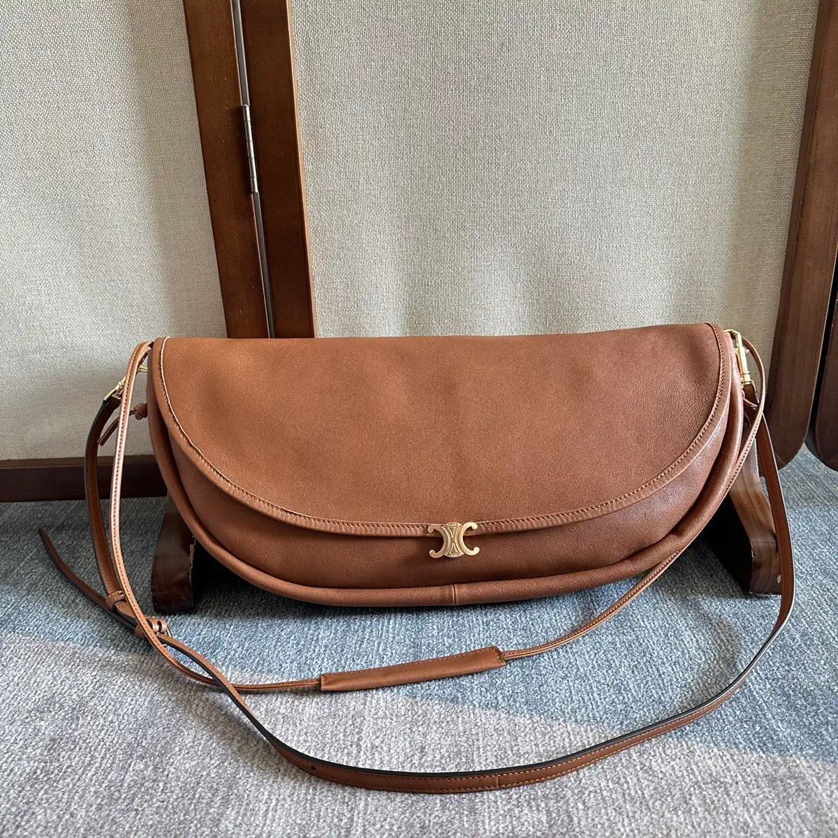 CELINE Brown Halfmoon Crossbody Bag image 1