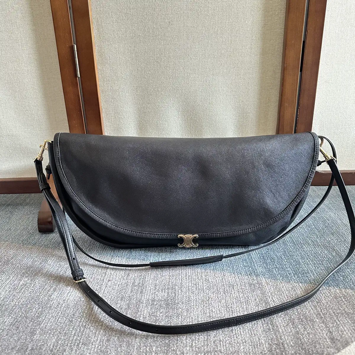 CELINE Black Halfmoon Crossbody Bag image 1