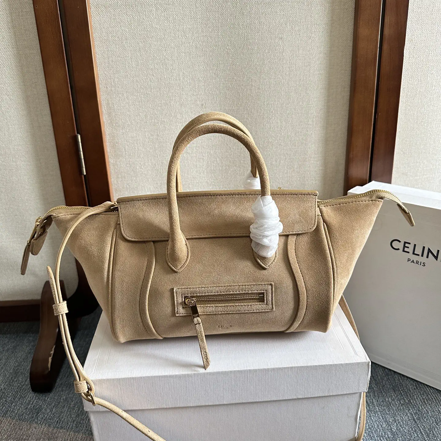 CELINE Suede Smile Top Handle Bag image 1