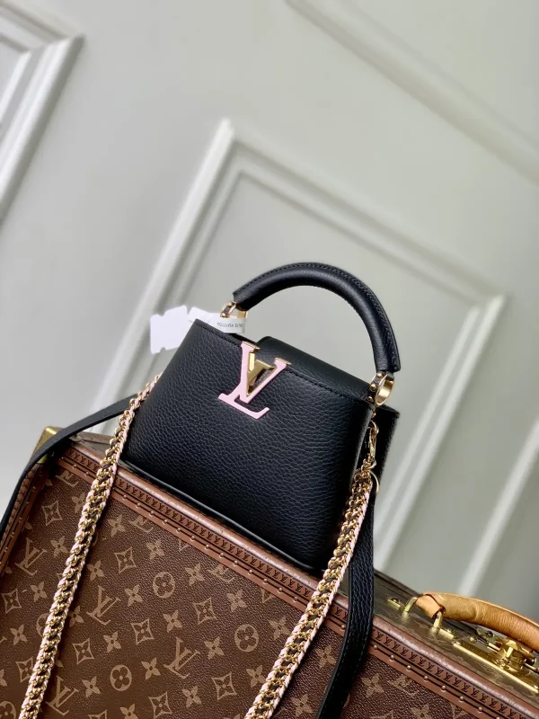 Louis Vuitton Capucines Mini Black Taurillon Leather Top Handle Bag image 1
