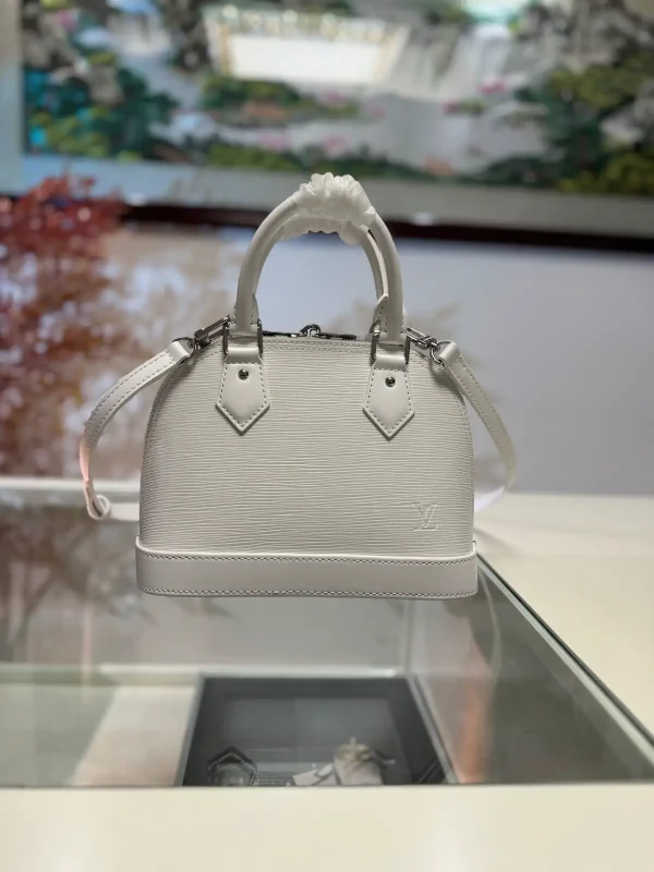 Louis Vuitton White Epi Leather Alma BB Top Handle Bag image 1