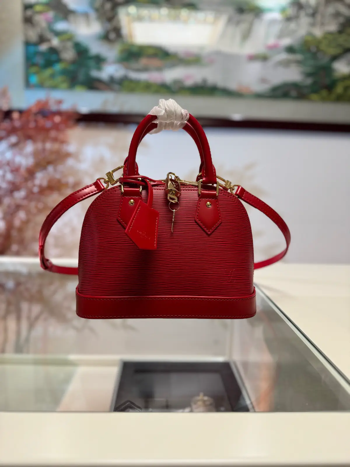 Louis Vuitton Red Epi Leather Alma BB Top Handle Bag image 1