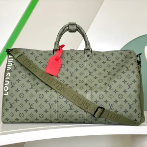 Louis Vuitton Green Monogram Keepall Bandoulière 55 Duffle Bag image 1
