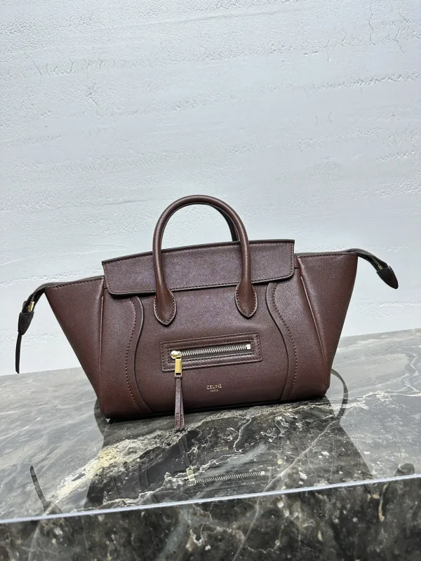 CELINE Brown Leather Top Handle Bag image 1