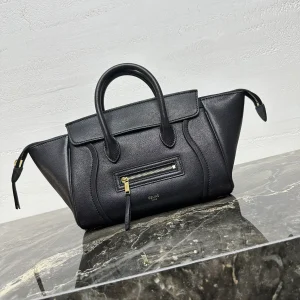 CELINE Black Leather Top Handle Bag image 1