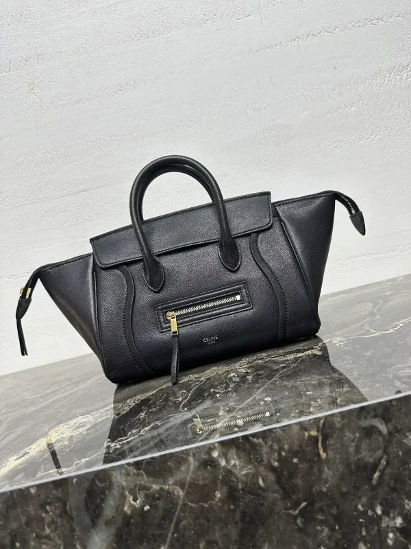 CELINE Black Leather Top Handle Bag image 1