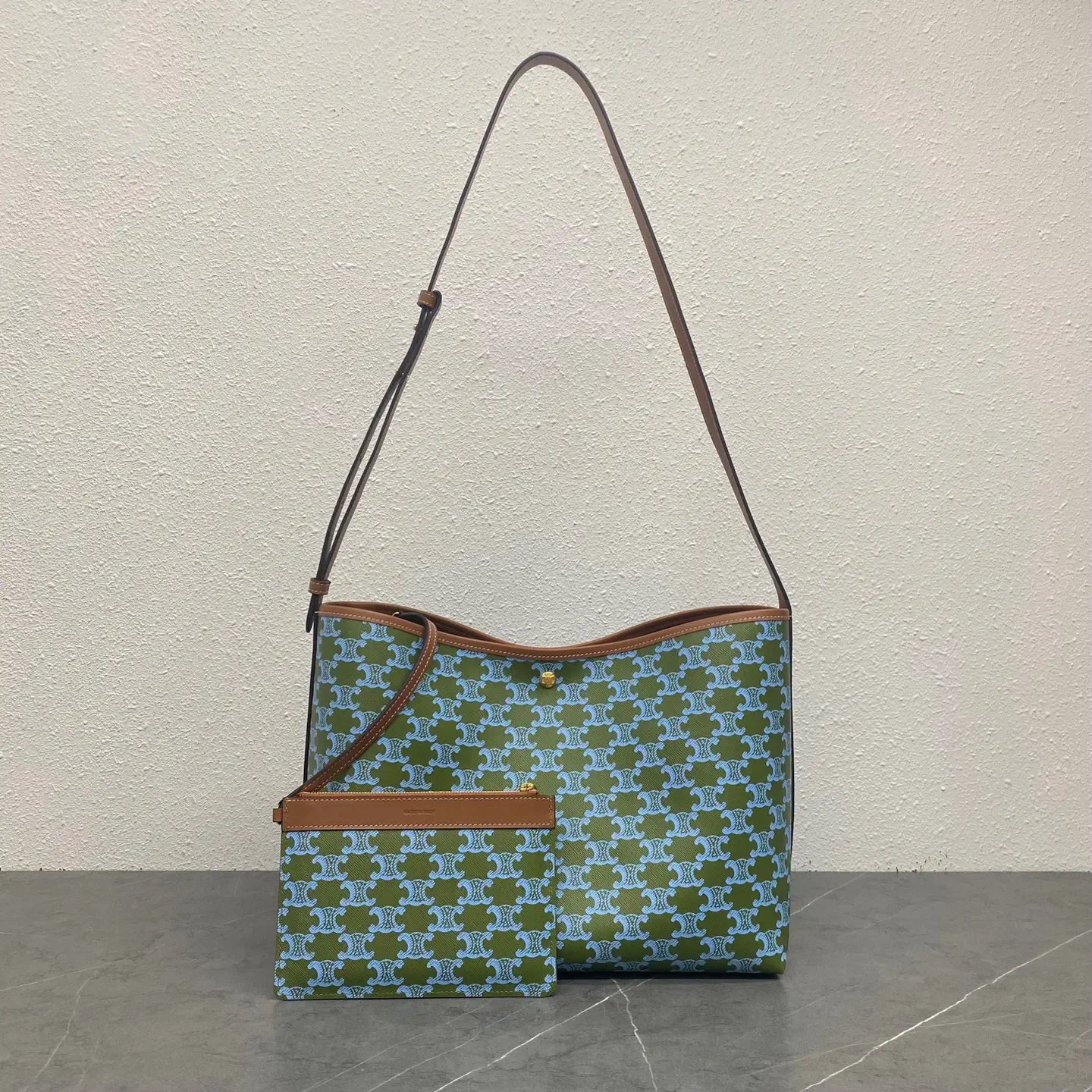 CELINE Monogram Soft Shopper Tote Bag with Pouch image 1