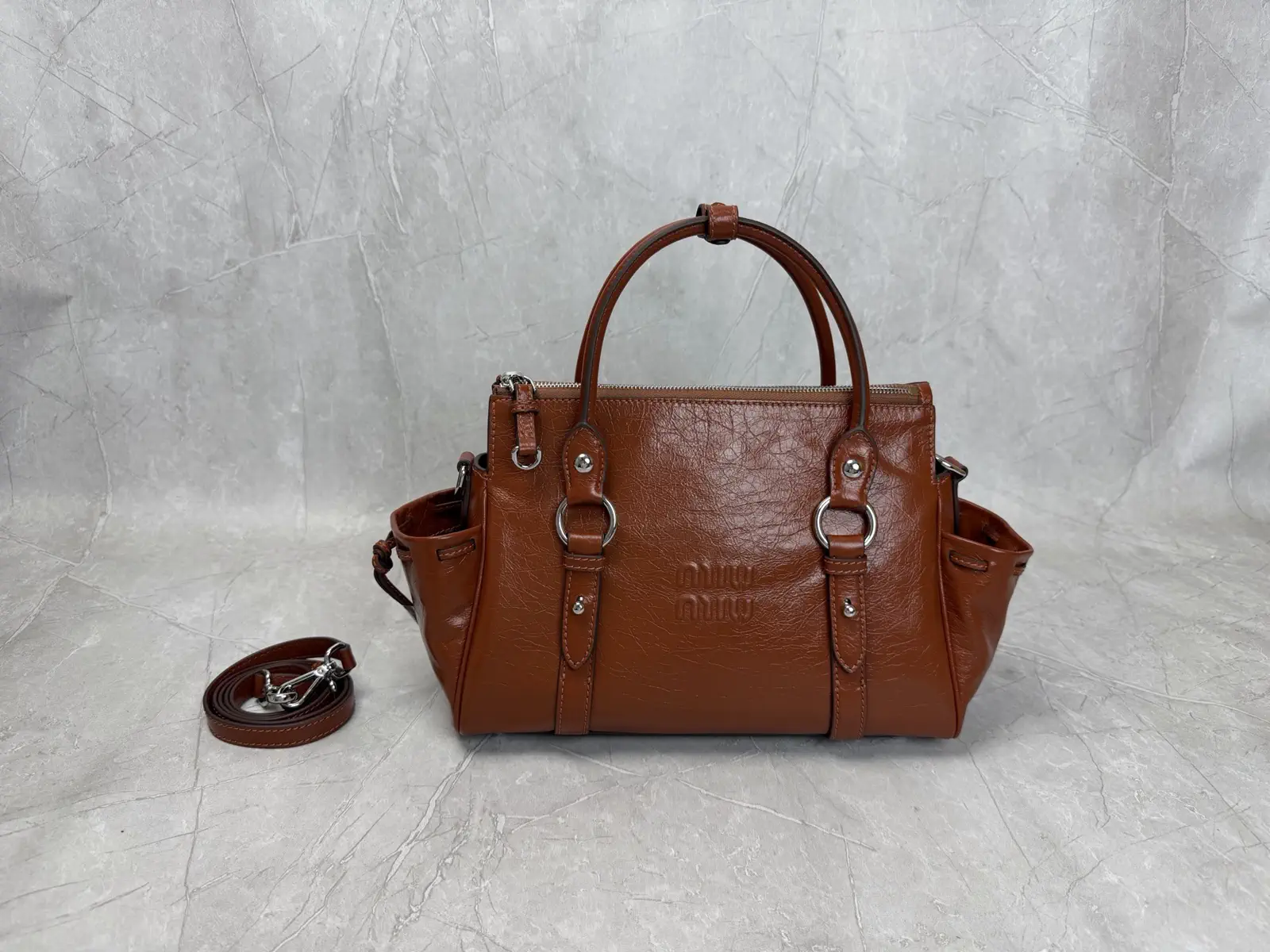 Miu Miu Leather Top Handle Crossbody Bag image 1