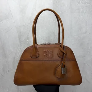 Miu Miu Embossed Logo Leather Bowling Bag image 1