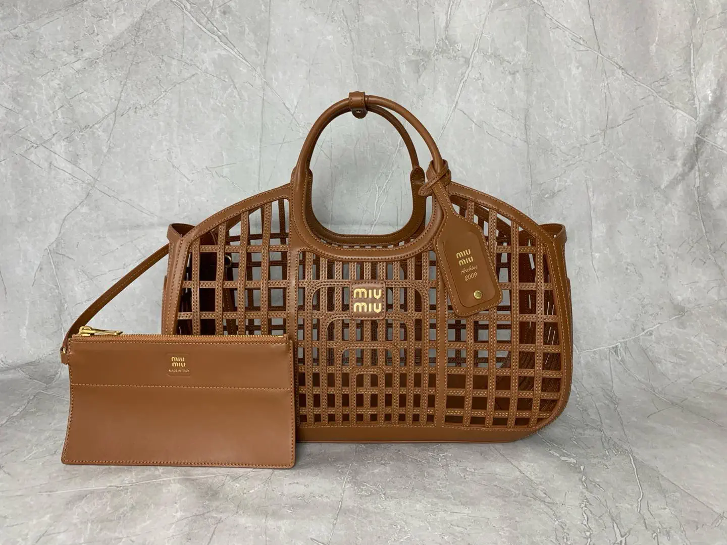 Miu Miu Grid Cutout Top Handle Bag image 1