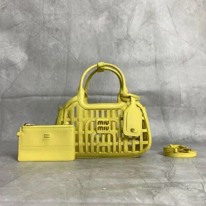 Miu Miu Woven Leather Top Handle Bag image 1