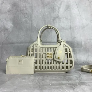 Miu Miu Woven Leather Top Handle Bag image 1