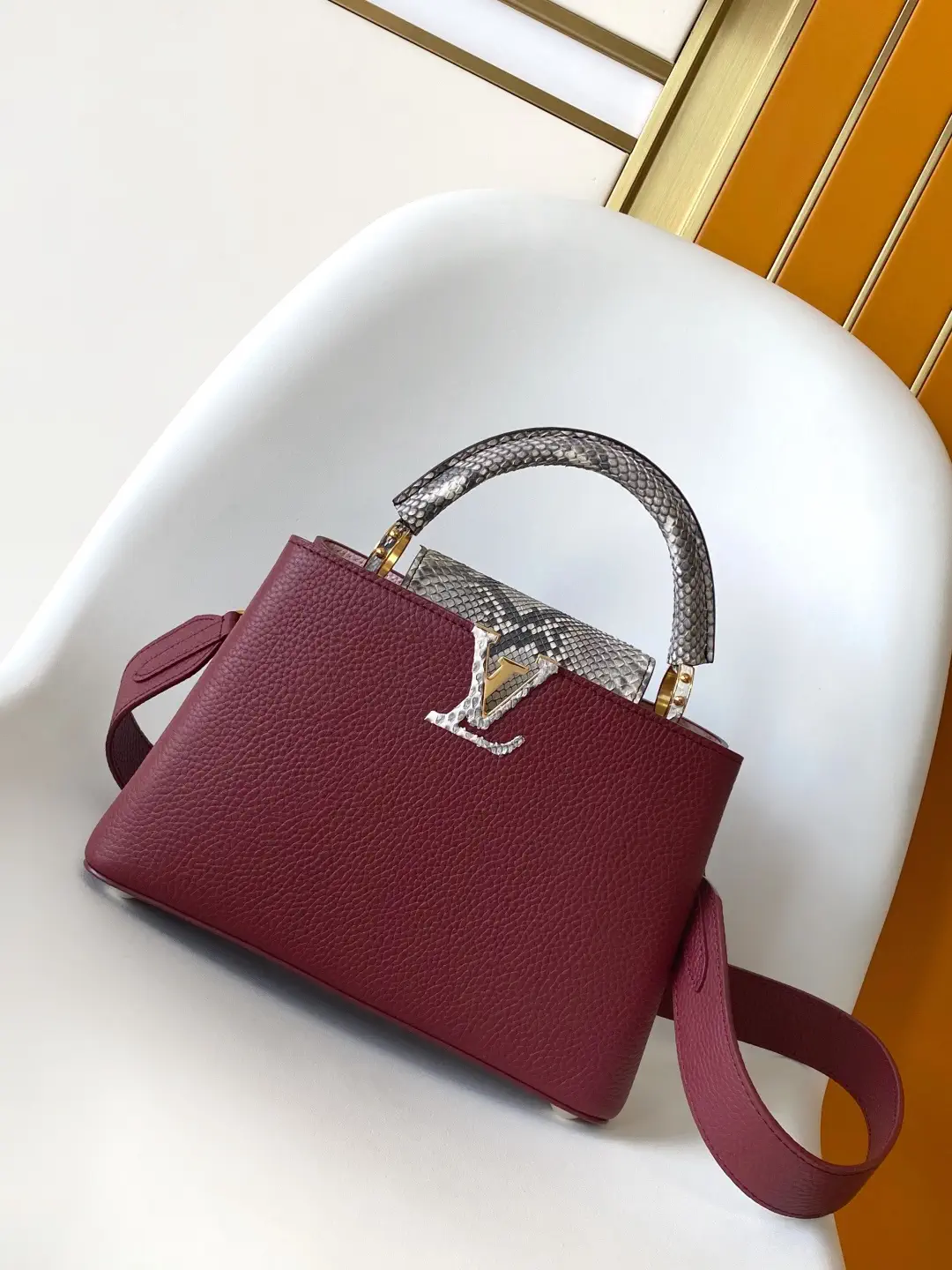 Louis Vuitton Capucines Top Handle Bag with Snakeskin Trim image 1