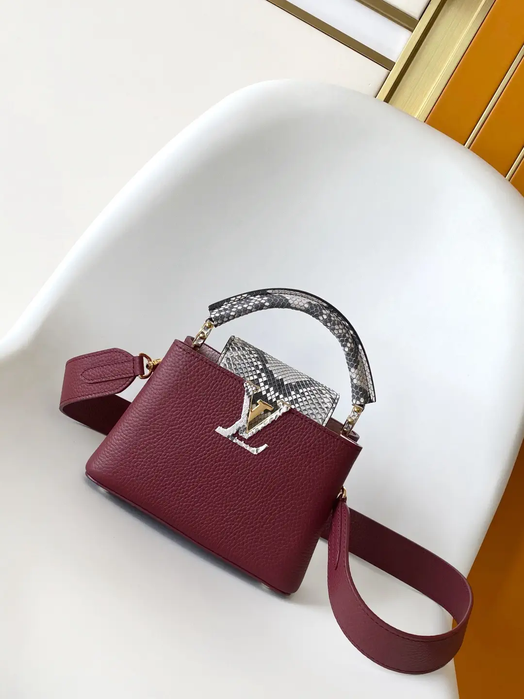 Louis Vuitton Capucines Top Handle Bag with Python Trim image 1