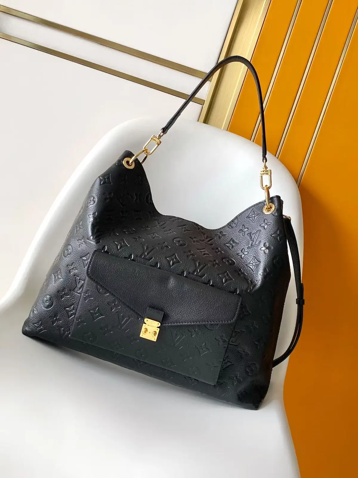 Louis Vuitton Black Monogram Empreinte Hobo Métis Shoulder Bag image 1