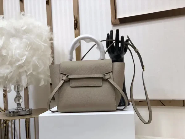 CELINE Taupe Grained Leather Nano Belt Bag image 1