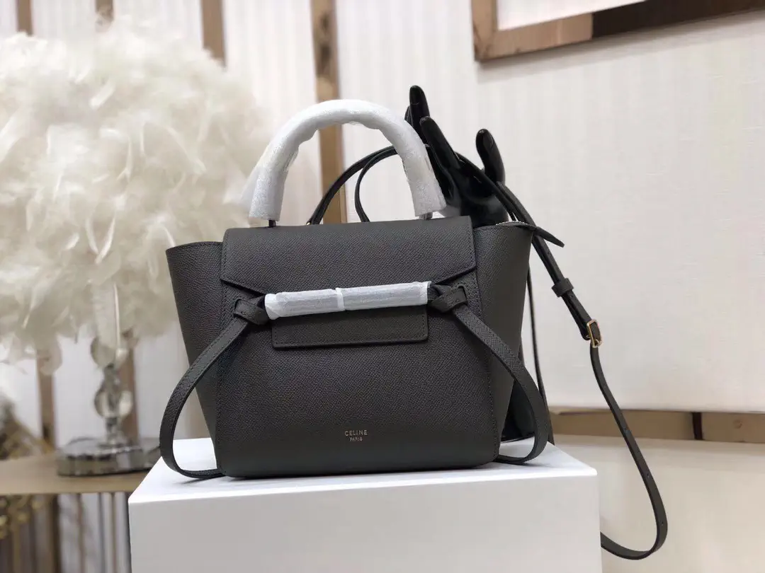 CELINE Grained Calfskin Nano Belt Top Handle Bag image 1