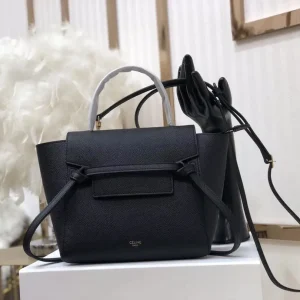 CELINE Black Grained Leather Nano Belt Bag image 1