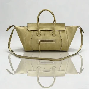CELINE Beige Suede Top Handle Bag image 1