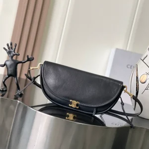 CELINE Halfmoon Crossbody Bag with Triomphe Gold Clasp image 1