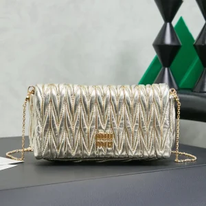 Miu Miu Quilted Metallic Chain Crossbody Bag image 1