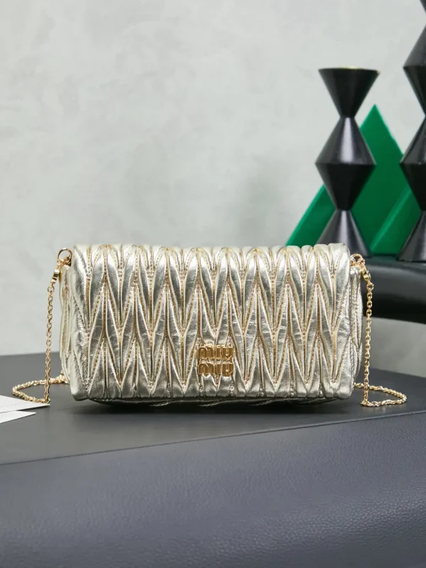 Miu Miu Quilted Metallic Chain Crossbody Bag image 1