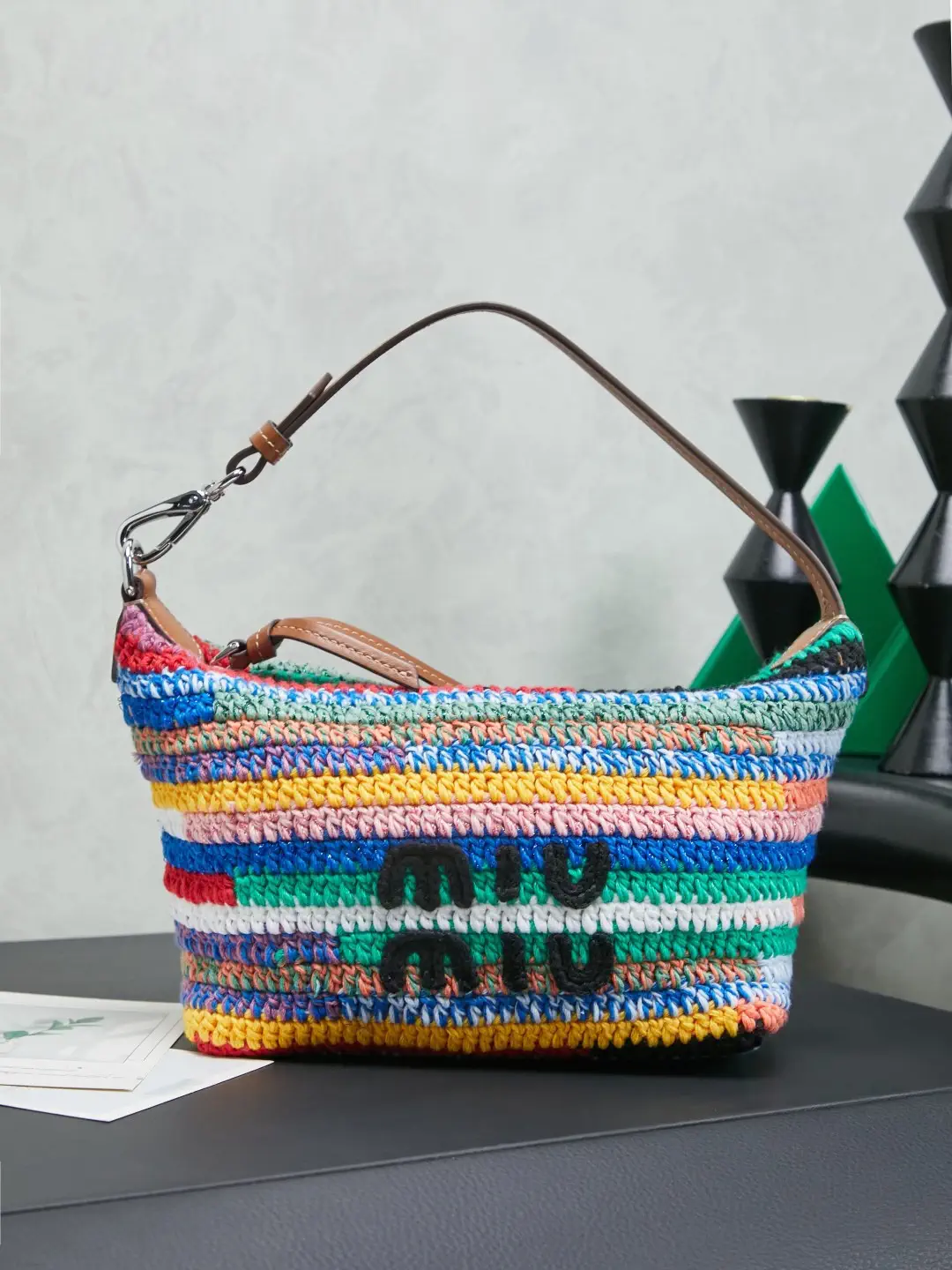 Miu Miu Rainbow Woven Shoulder Bag image 1