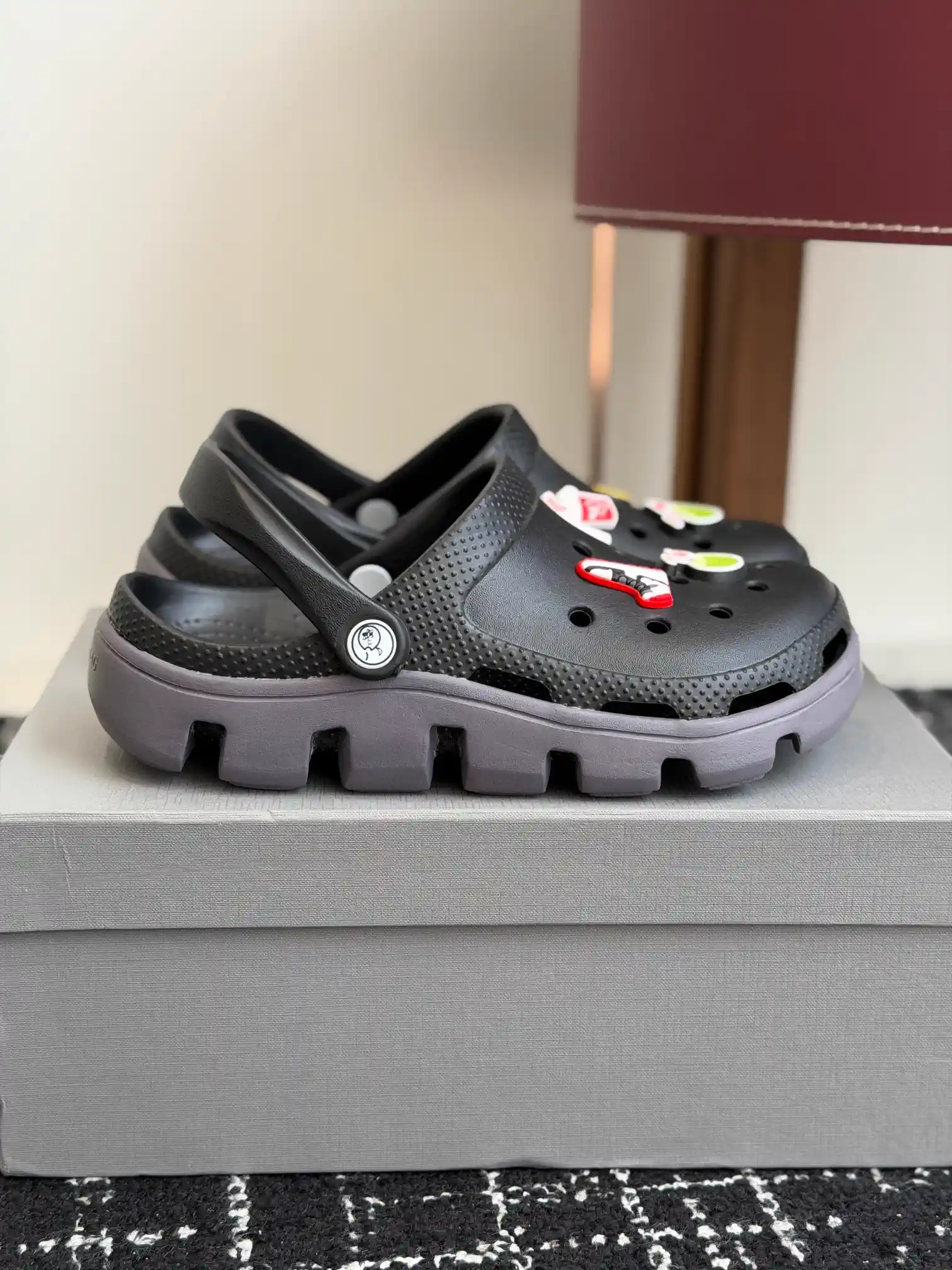 Unisex Platform Clog Shoes with Decorative Charms image 1