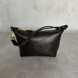 Miu Miu Vintage Distressed Leather Shoulder Bag image 1