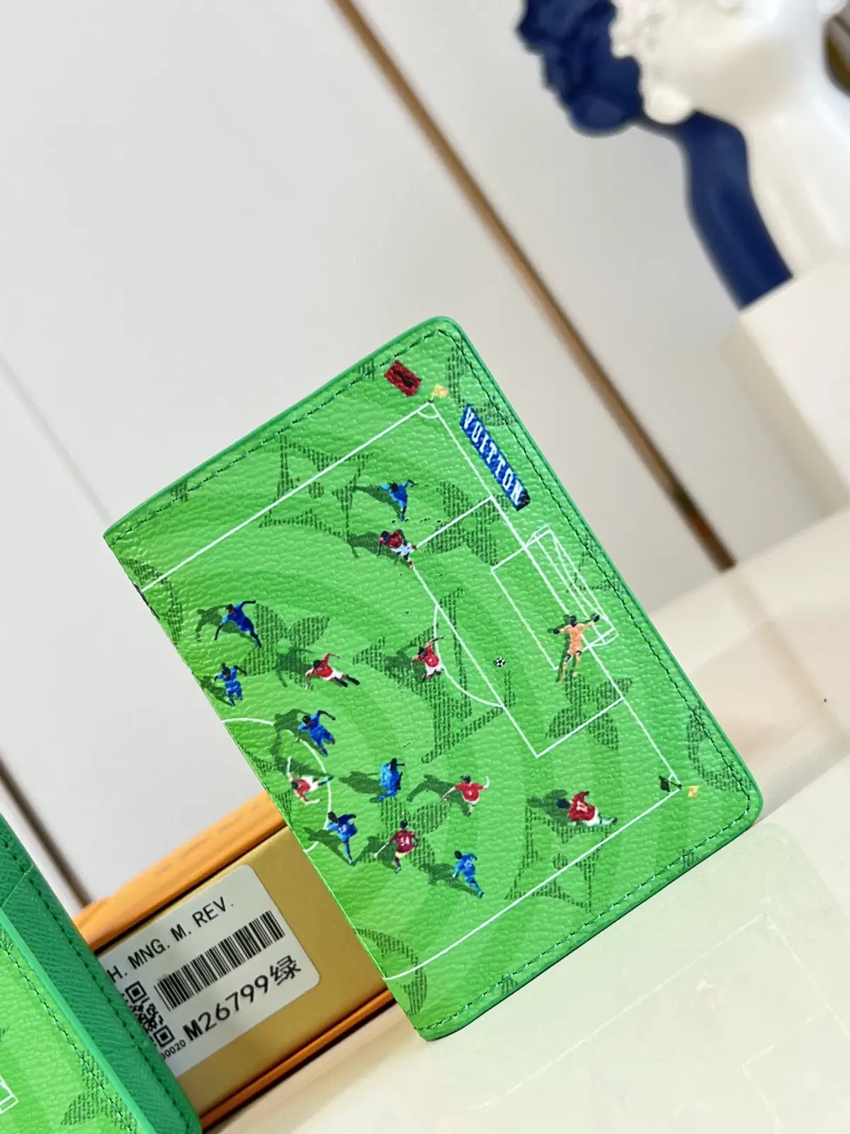 Louis Vuitton Green Soccer Field Print Pocket Wallet image 1
