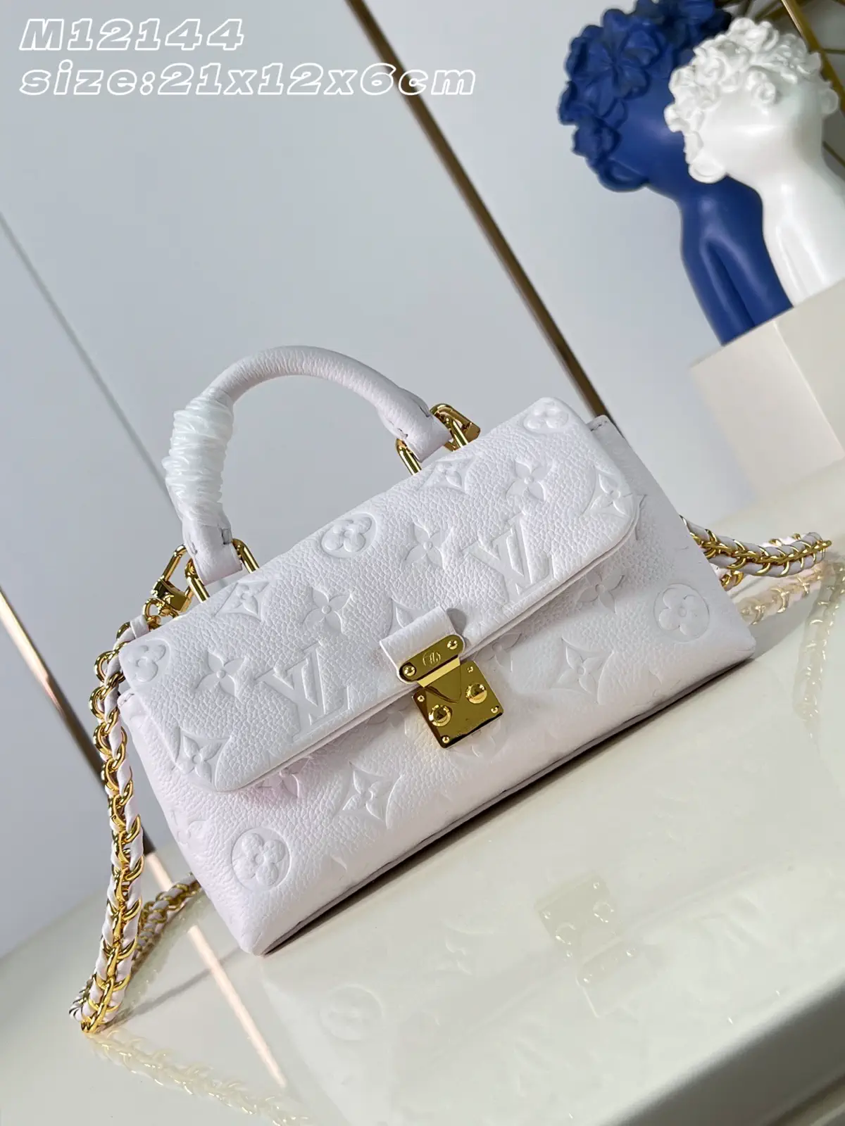 Louis Vuitton Light Purple Embossed Nano Madeleine Top Handle Bag image 1