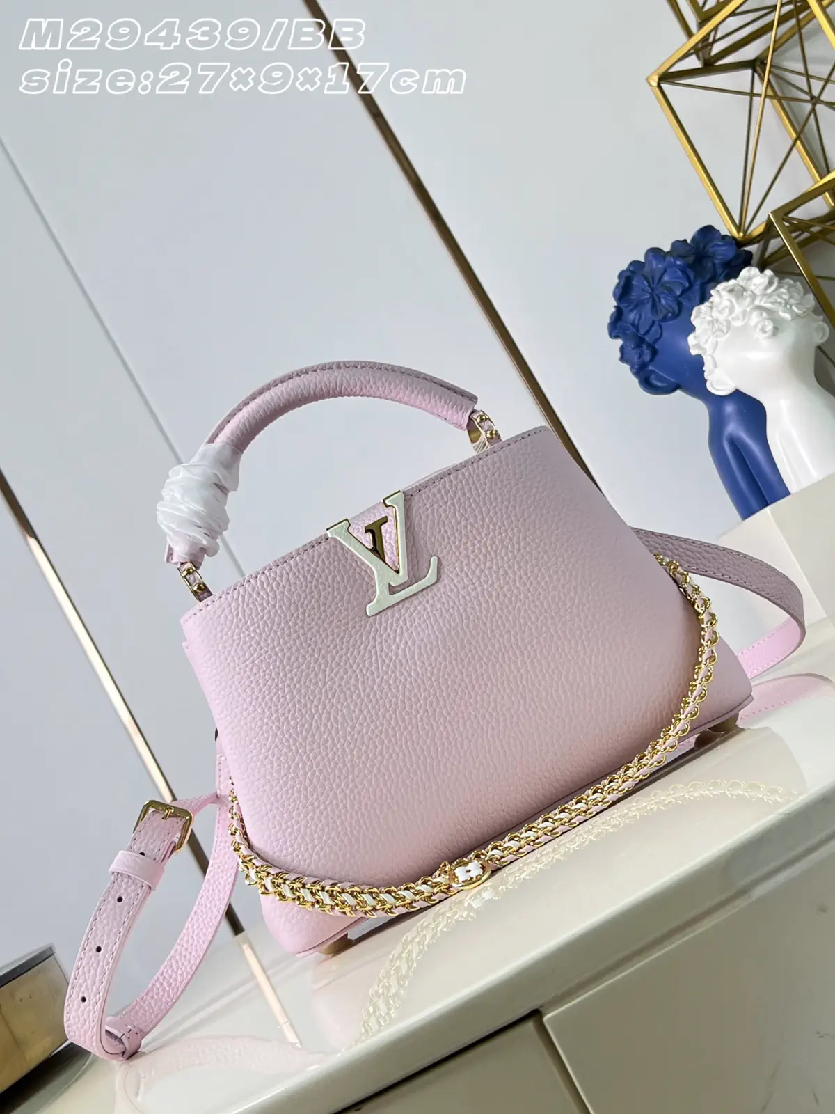 Louis Vuitton Pink Taurillon Leather Capucines BB Top Handle Bag image 1