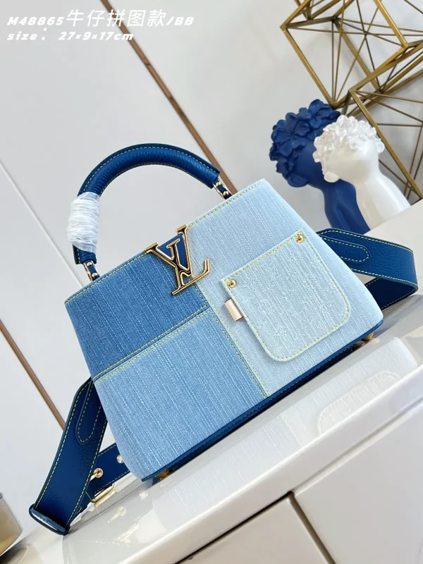 Louis Vuitton Denim Patchwork Capucines BB Top Handle Bag image 1